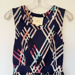 Anthropologie Maeve Maxi Dress Blue Multi Womens Size XXSP